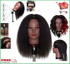 Mannequin Heads With Hair, Manaquin Head Hairstyles Black, Manikin Hairstyles, Hairstyles For Mannequin Heads, Mannequin Hairstyles, Black Mannequin, Manikin Head, Hair Mannequin, Natural Hair Wigs