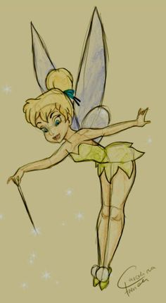 a drawing of tinkerbell from the movie tinkerbell with her legs spread out