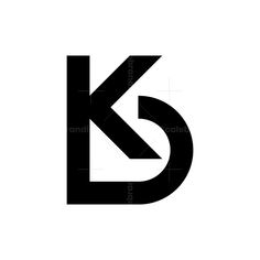 the letter k is made up of two black letters, one in the shape of a rectangle