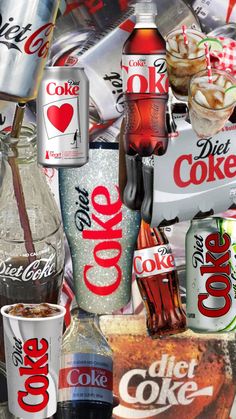 many different types of sodas and soft drinks