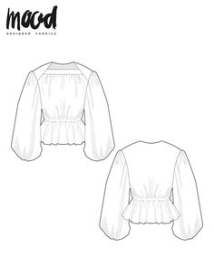 the front and back view of a cropped blouse