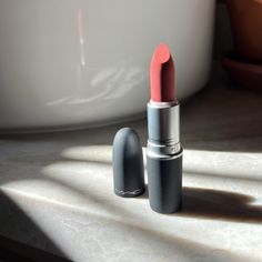 Mac Powder Kiss Lipstick In Shade - Devoted To Chili. A Warm Brick Red Color. A Weightless Moisture-Matte Lipstick That Delivers A Blur Of Soft-Focus Colour. Mac Powder Kiss Lipstick, Brick Red Color, Kiss Lipstick, Mac Powder, Makeup Mac, Makeup Board, Lipstick Color, Mac Makeup, Soft Focus