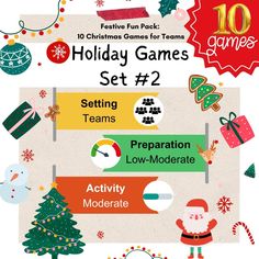 the holiday games set 2 is available for pre - school and elementary students to play