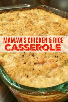 Easy Chicken And Rice Casserole, Easy Chicken And Rice, Favorite Casseroles, Yummy Casseroles, Chicken And Rice, Rice Casserole, Think Food