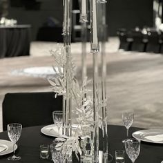 Full Clear High Candle Holder, Acrylic Light Pole With Crystal Glass Hurricane Tube for Candle Flame. Wedding Candlestick Table Centerpiece - Etsy Candle Wedding Centerpieces, Candle Centerpieces, Wedding Candles