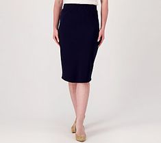 Whenever the occasion calls for a polished statement -- this ponte pencil skirt gets you there (keeping the vibe fitted and flirty, too!). This year-round piece can be styled with bodysuits, camis, or chunky sweaters alike! Fabulous. From Form & Line.  Original item is A485751. This product may be a customer return, vendor sample, or on-air display and is not in its originally manufactured condition. It may not be new. In some instances, these items are repackaged by QVC. Versatile Fitted Skirt For Fall, Fitted Pencil Skirt For Business Casual, Spring Business Casual High Waist Pencil Skirt, Versatile Stretch Pencil Skirt For Work, Fitted Elastane Skirt For Office Wear, Spring Fitted Pencil Skirt For Office, Fitted Pencil Skirt For Summer Office Wear, Modern Fitted Pencil Skirt For Fall, Casual Fitted Pencil Skirt For Work