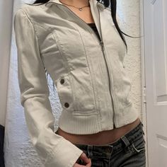 Casual Chique Stijl, Streetwear Long Sleeve, Girls Outwear, Cropped Jackets, Style Désinvolte Chic, Slim Fit Coat, Style Casual Chic, Cropped Zip Up, Lapel Jacket