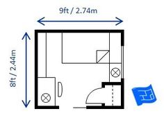 a floor plan for a small bedroom