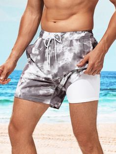 Make a fashion statement at the beach with our striking Tie Dye Waist Swim Trunks. The mesmerizing tie-dye pattern is the epitome of modern style, while the drawstring and pocket features provide practicality. Features: Pattern Type: Tie Dye Details: Drawstring, Pocket Type: Bottoms Bottom Type: Shorts Fabric: Non-Stretch Care Instructions: Machine wash or professional dry clean Body: Lined Lining: 90% Polyester, 10% Elastane Size Chart (Inches): Size US Hip Size Inseam Waist Size S 36 44.1 4.8 Tie Dye Summer Beach Bottoms, Tie Dye Beachwear Bottoms For Beach, Tie Dye Summer Bottoms, Summer Beach Tie-dye Bottoms, Summer Vacation Tie-dye Bottoms, Tie Dye Beach Shorts For Summer, Tie-dye Beach Shorts, Tie-dye Shorts For Beach In Spring, Summer Tie-dye Beach Shorts