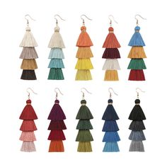 The new fringed earrings are extremely beautiful, and can be matched with any long skirt and hairstyle to add extra points to your look! Product Information: Length: 10.5cm Weight: 12g Bohemian Style Party, Bohemian Handmade, Long Tassel Earrings, Tassels Fashion, Tassel Drop Earrings, Long Dangle Earrings, Party Earrings, Bohemian Earrings, Ethnic Style