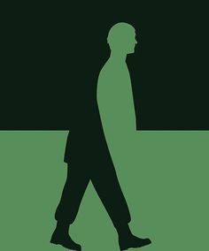 a man walking down the street in front of a green background with text that reads, what do you think?