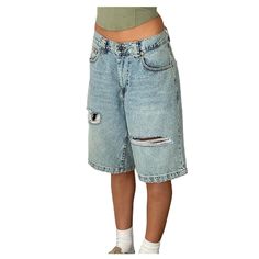 PRICES MAY VARY. Material: Baggy jorts for women, low waisted jean shorts are made of high-quality cotton and polyester fabric. Women y2k baggy jean short, loose denim bermuda shorts, y2k shorts women are comfy and skin-friendly. Feature: Women long jean shorts feature loose fit, wide leg, mid rise, knee length and classic design. baggy jean shorts women, distressed denim midi shorts, cargo jeans blue, low waisted denim shorts, boyfriend jeans, denim bermuda shorts for women. Matching: Carpenter Long Denim Shorts Outfit Summer, Big Jean Shorts, Jean Jorts, Billie Concert, Knee Length Denim Shorts, Baggy Denim Shorts, Baggy Jean Shorts, Summer Jean Shorts, Long Jean Shorts