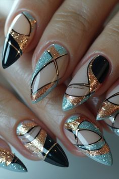 Tiffany Nails, Beach Nail Art, New Years Eve Nails, Chic Nail Art, Elegant Nail Art, Fall Nail Trends, Fall Nail Art Designs, White Nail Art, Blue Nail Designs