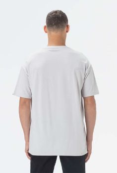 The zanerobe box tee in frost - signature relaxed tee we wear with a pair of  the kyoto chino.    - heavy-weight 100% cotton  - boxy fit  - wider sleeves  - standard length  - thick ribbed neckline Gray Cotton Top With Ribbed Neckline, Cotton T-shirt With Ribbed Neckline For Streetwear, Relaxed Fit T-shirt With Ribbed Neckline For Streetwear, Basic T-shirt With Ribbed Neckline For Streetwear, Basic Tops With Ribbed Neckline For Streetwear, Casual T-shirt With Ribbed Neckline For Streetwear, Casual Streetwear Top With Ribbed Neckline, Urban Everyday Boxy Fit Top, Urban Boxy Fit Top For Everyday