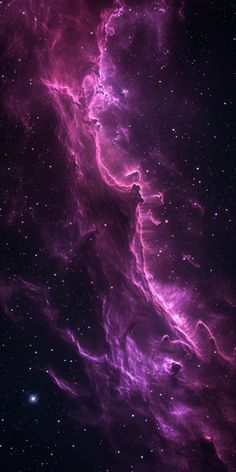 an image of some very pretty purple and red stars in the night sky with bright lights