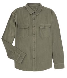 From Lucky Brand&#x2C; this woven shirt features:Button down collarLong sleevesButton front closureDouble chest pocketsCotton/rayonMachine wash/tumble dryImported. Collared Utility Shirt With Pockets, Utility Collared Shirt With Welt Pockets, Khaki Button-up Shirt With Button Closure, Collared Shirt With Flap Pockets, Khaki Long Sleeve Shirt With Flap Pockets, Khaki Collared Shirt With Buttoned Pockets, Khaki Tops With Pockets And Spread Collar, Khaki Top With Pockets And Spread Collar, Khaki Button-up Shirt With Buttoned Pockets