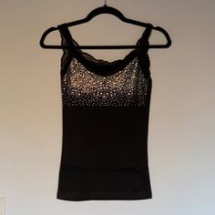 Black Tank Top, Xs Never Worn! Brand New Without Tag Color: Black 100% Cotton Pair With Jeans And Heels For The Perfect Night Out Look. Black Stretch Camisole For Night Out, Stretch Black Camisole For Night Out, Sequined Top, Perfect Night, Black Tank Top, Sequin Top, Black Tank, Black Tank Tops, Night Out