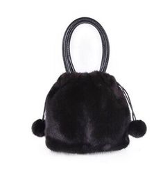 Great Shopping Women's New Black Mink Fur Bag Purse Handbag with Leather , Womens Bags Handbags Winter Black Handheld Bag, Black Handheld Bag For Winter, Winter Evening Bag With Top Handle, Elegant Evening Bags For Winter, Elegant Winter Evening Bags, Winter Evening Bags In Faux Fur, Winter Evening Bag In Faux Fur, Luxury Black Shoulder Bag For Winter, Elegant Evening Shoulder Bag With Faux Fur Lining