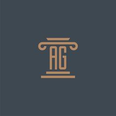 the letter ag is made up of two columns and one column with a capital at the top