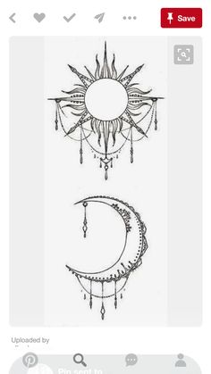 the sun and moon are drawn on paper