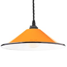 SMALL ORANGE ENAMEL CONE SHADE - DYKE & DEAN Pendants Lights, Lighting Bathroom, Bathroom Modern, Metal Light, Updating House, Metal Lighting, Small Light, Light Fittings