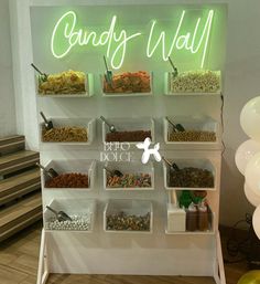 the candy wall is filled with sweets and candies