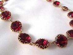 Ruby Red Anna Wintour Necklace. Georgian Paste Collet. Riviere Necklace. Red Rhinestones. Regency, 18th Century, 19th Century, Josephine. Red Ruby Round Necklaces, Formal Red Jeweled Necklaces, Elegant Red Ruby Necklace, Elegant Red Necklace With 17 Jewels, Red Formal Necklace For Valentine's Day, Red Formal Necklaces For Valentine's Day, Red Jewel-encrusted Jewelry For Formal Occasions, Red Jeweled Jewelry For Formal Occasions, Formal Red Jeweled Jewelry