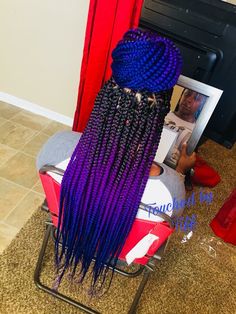 Purple And Black Braids, Triangle Braids, Blonde Box Braids, Big Box Braids, Colored Braids, Long Box Braids, Box Braids Styling, Girls Hairstyles Braids, Beautiful Braids