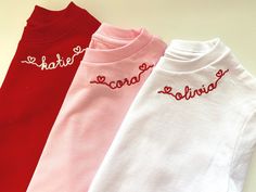 Embroidered Valentine's Sweatshirt / Monogram Valentines - Etsy Valentine’s Day Embroidery Shirts, Valentines Embroidery Sweatshirt, Red Crew Neck Top With Machine Embroidery, Red Crew Neck Top With Embroidered Text, Red Long Sleeve Top With Letter Embroidery, Girls Valentine Shirt, Kids Valentines Shirts, Adult Valentines, Valentine Embroidery