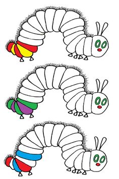 the very hungry caterpillars coloring page for kids to color and learn how to draw