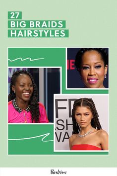 We compiled 27 big braids hairstyles, from high ponytails to box braids. Plus, we tapped three hairstylists to share their top tips for wearing these trendy looks. Big Braids Hairstyles, Cascade Braid