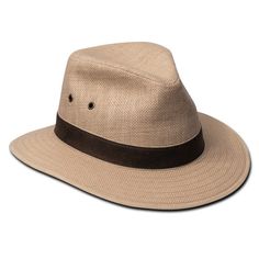 The Kooringal Edward Drover Cotton Linen Safari Hat is a classic style finished with great attention to detail. The sturdy linen hat has a great lightweight feel and is highly breathable with airflow eyelets and a polyester mesh lining to keep your head cool even on the hottest summer days. Made of natural linen and sporting a chocolate faux suede headband, this Kooringal Edward Drover wears great all day. Brim 2 1/2" Crown Pinched Crown 4 1/2" Front/Sides 4 1/4" Back Features Made from Linen UPF 50 Rated for Great Sun Protection Polyester Sweatband 100% Leather Headband Polyester Mesh Inner Lining for Breathability Sizes This hat is available in sizes Small and Large This hat(Small) is listed as 59cm M/L by the manufacturer, and can fit anyone from 58cm - 59cm This hat(Large) is listed at Classic Beige Panama Hat For Outdoor, Classic Beige Sun Hat For Outdoor, Adjustable Linen Hats, Classic Lightweight Sun Hat For Outdoor, Classic Beige Hat With Upf 50+, Classic Beige Hats For Outdoor, Classic Beige Outdoor Hat, Classic Adjustable Linen Hat, Classic Cotton Fedora With Short Brim