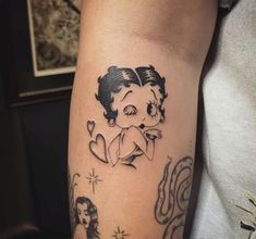 Real 90s Girl Betty Boop Heart Wink Tattoo #ink #love #cute #tattoo #tatt #forearm #new #2024 #bettyboop Planet Tattoo, Tato Henna, Sick Tattoo, Red Ink Tattoos, Pretty Tattoos For Women, Dope Tattoos For Women, Tattoo Cover