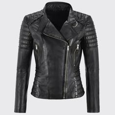 Women's Genuine Lambskin Leather Jacket Motorcycle Real Slim fit Biker Jacket Rosie Huntington Whiteley Black Leather Shearling Jacket For Women Outer Shell: Real Leather Leather Type: Sheep skin Jacket Style: Motorcycle Inner Shell: Soft Polyester lining Closure Style: Zipper Collar Style: Lapel Collar Cuffs Style: Zipper Inside Pockets: Two Outside Pockets: Two Department: Women Color: Black How to take Custom Order Measurements? If you choose to have a Custom (Made-to-Measure) jacket, please Long Sleeve Leather Jacket For Biker Events, Winter Biker Leather Jacket With Long Sleeves, Biker Style Leather Jacket With Long Sleeves For Winter, Long Sleeve Outerwear For Biker Events In Fall, Fitted Moto Outerwear With Zipper Closure, Urban Fitted Leather Jacket For Winter, Urban Style Fitted Leather Jacket For Winter, Urban Fitted Biker Jacket For Winter, Fitted Biker Leather Jacket For Winter