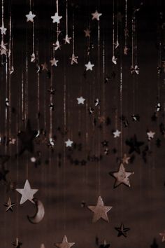 stars and crescents hanging from the ceiling