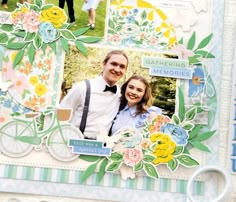 a scrapbook page with an image of a man and woman