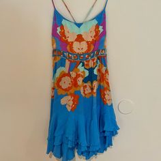 Never Worn, No Tags Vibrant Blue Dresses For Vacation, Vibrant Blue Spring Dresses, Blue Summer Dress With Vibrant Print, Blue Sleeveless Mini Dress With Vibrant Print, Blue Sleeveless Dress With Vibrant Print, Vibrant Blue Mini Dress For Summer, Vibrant Blue Fitted Mini Dress, Fitted Vibrant Blue Mini Dress, Casual Blue Mini Dress With Vibrant Print