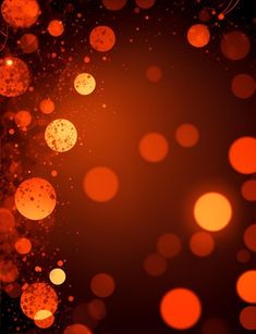 an orange and black background with lots of lights