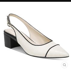 Size 9.5 , New Block Heel Slingback, Heels Collection, Club Shoes, Classic American Style, Slingback Heels, Size 11 Heels, 50 Style, White Pumps, Classic Pumps