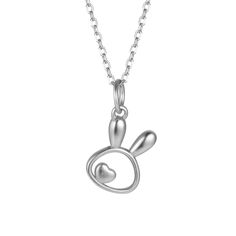 Description & Details Rabbits almost always symbolize prosperity, abundance, good luck, and fertility. In most European cultures, rabbits are springtime animals, symbolic of fruitfulness and renewal. • Material: Solid 925 Sterling Silver• Finish: Hypoallergenic ∙ Gold Plating• Dimensions: 10 × 18 mm charm, 40 - 45 cm chain, adjustable• All our work is custom made by hand with love Silver Bunny Design Jewelry For Gifts, Hare Necklace, Cute Bunny Rabbit, Rabbit Necklace Pendants, Rabbit Necklace, White Gold Pendant Necklace, Heart Shaped Pendant Necklace, Silver Cat Design Pendant Charm Necklace, European Culture