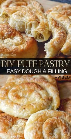 homemade puff pastry made with easy dough and filling