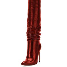 Elevate Your Fashion Game With These Stunning Knee-High Boots From Fsj. The Bold Red Color Adds A Pop Of Color To Any Outfit, While The Stiletto Heel Elongates Your Legs For A Flattering Look. These Boots Are Made With Stretchy Material, Allowing For A Comfortable Fit That Conforms To Your Legs. Perfect For Any Occasion, These Versatile Boots Can Be Dressed Up Or Down. Red High Heeled Boots For Winter, Red High Ankle Heels For Winter, Red High Heel Winter Boots, Red High Ankle Heels For Party, Winter Red Pointed Toe Heels, Chic Red Winter Boots, Elegant Red Heeled Boots For Spring, Fall Heeled Boots With Red Sole And Pointed Toe, Chic Heeled Boots With Red Sole For Winter