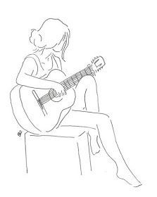 A Drawing, A Girl, Guitar, Drawings, Art