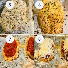 steps to make chicken parmesan pizzas with cheese on top and sauce on the bottom