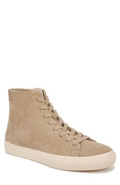 A high-top silhouette and supple suede upper add sophisticated elements to a streamlined sneaker grounded by a durable rubber cupsole. Lace-up style Leather upper and lining/rubber sole Imported White Soled Suede High-top Lace-up Sneakers, Suede High-top Sneakers With Vulcanized Sole, Suede High-top Sneakers With Gum Sole, Suede High-top Lace-up Sneakers With Branded Insole, High-top Suede Sneakers With Gum Sole, Suede High-top Sneakers With Contrast Sole, High-top Suede Sneakers With Vulcanized Sole, High-top Sneakers With Rubber Sole, Casual Suede High-top Sneakers With Textured Sole