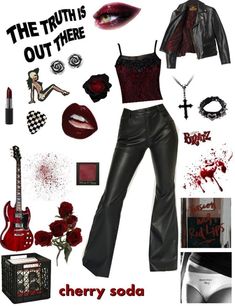 Blues Rock Outfit, Band Outfits Stage Grunge, Rockstar Women Outfits, Vamp Core Outfits, 90s Vampy Outfits, Female Rockstar Aesthetic Outfits, Vamp Aesthetic Fashion, Alternative Rock Outfits, Vampcore Outfits