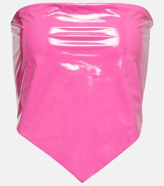 Laminated Bustier in Pink - Rotate Birger Christensen | Mytheresa Pink Stretch Tube Top For Club, Pink Bandeau Tube Top For Club, Rotate Birger Christensen, Faux Leather Vest, Punk Accessories, Laminated Fabric, Birger Christensen, Raspberry Pink, Destiny's Child