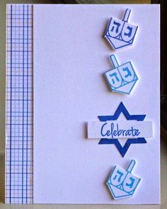 a close up of a greeting card with the word celebrate written in blue on it