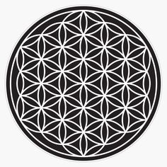 the flower of life symbol in black and white