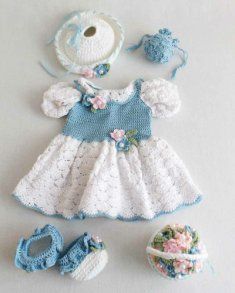 crochet baby dress and booties pattern